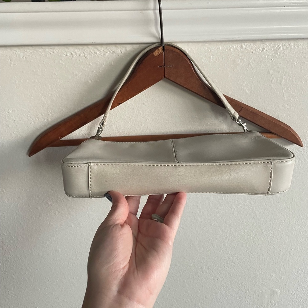 Vintage Giani Bernini White Leather Shoulder Bag - Picture 3 of 5